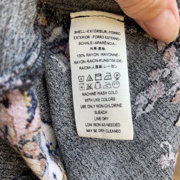 Free People XS Black Floral Tunic Top - Picture 8 of 8